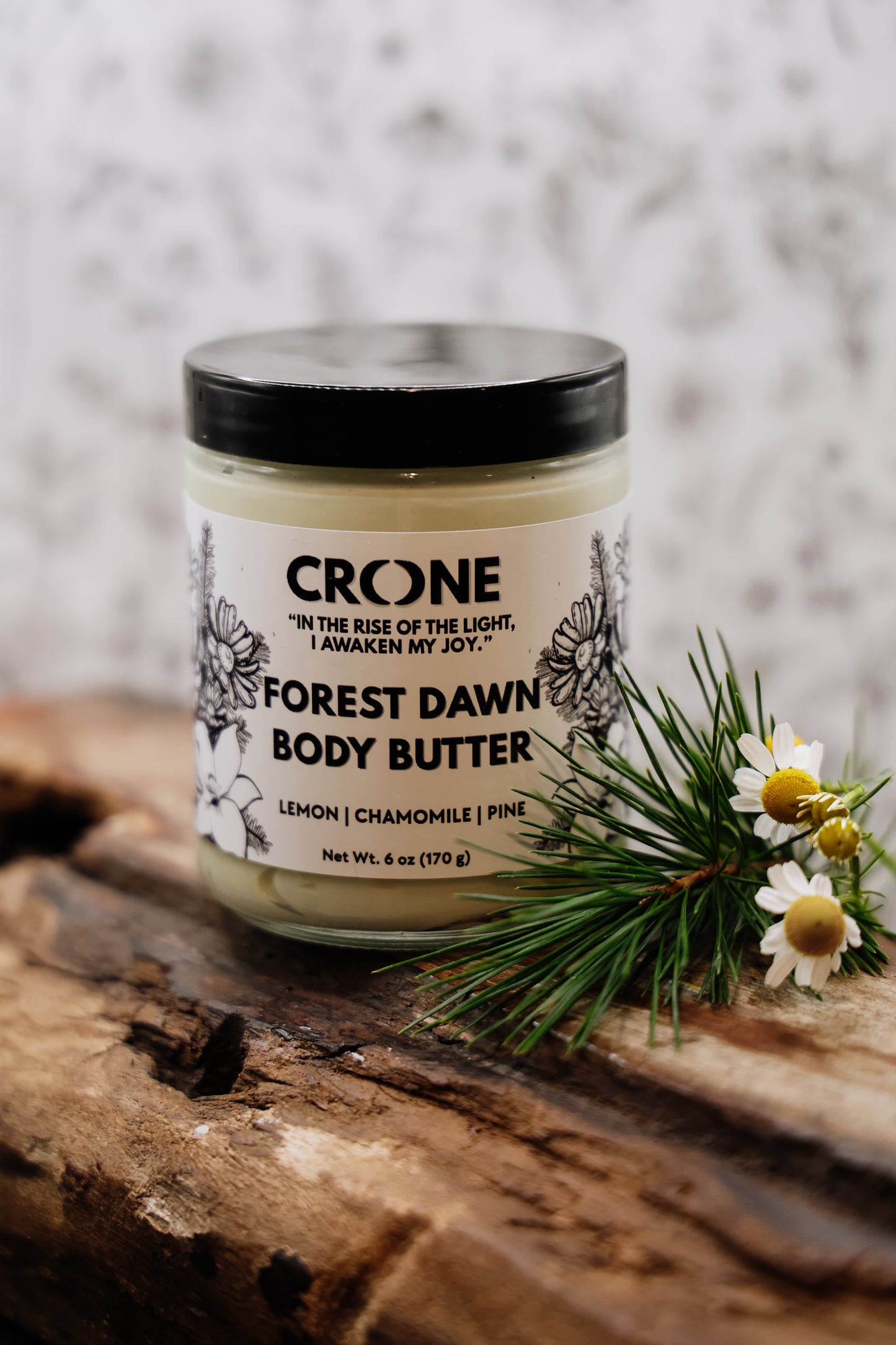 Forest Dawn Body Butter Redwood, Pinyon Pine, Chamomile, and Lemon