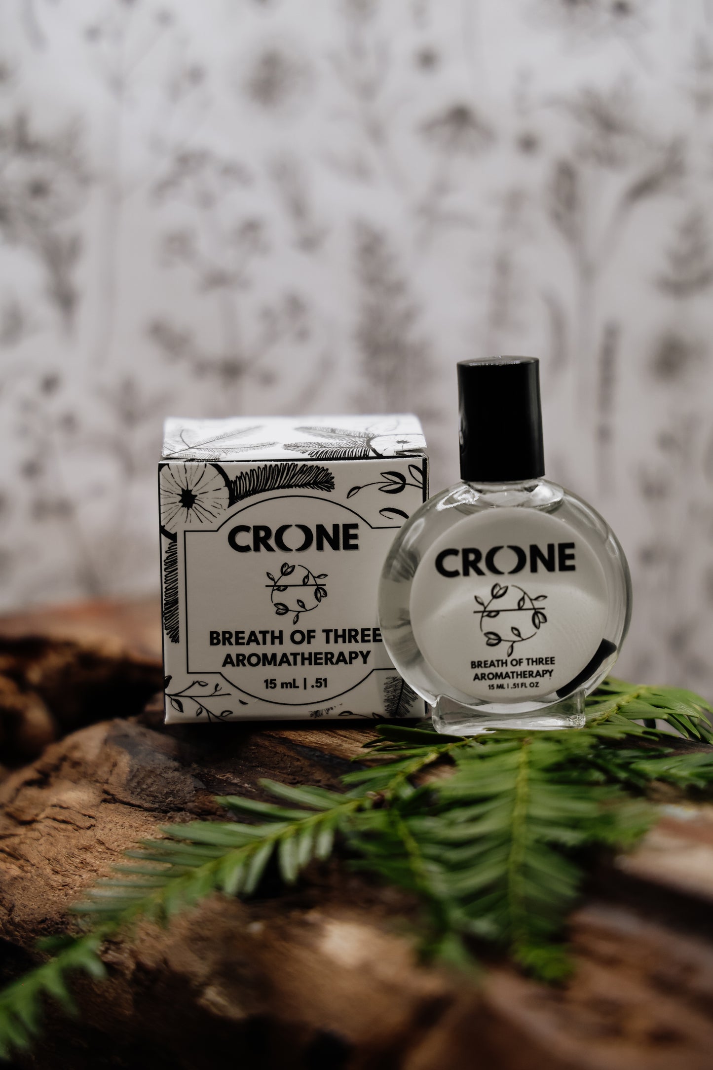 CRONE BREATH OF THREE, Redwood, Clove, Balsam Fir and Sweet Orange Aromatherapy Roller Bottle
